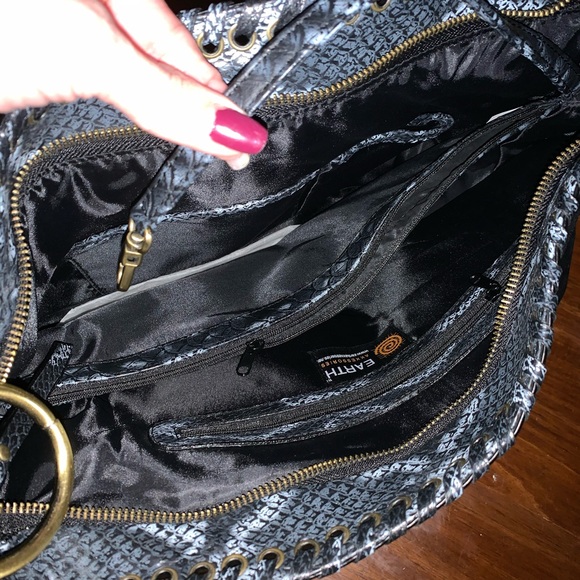 Victoria's Secret Suede Snakeskin Stud  Hobo Bag - Picture 4 of 8